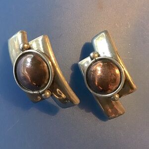 Sterling Silver and Copper Earrings